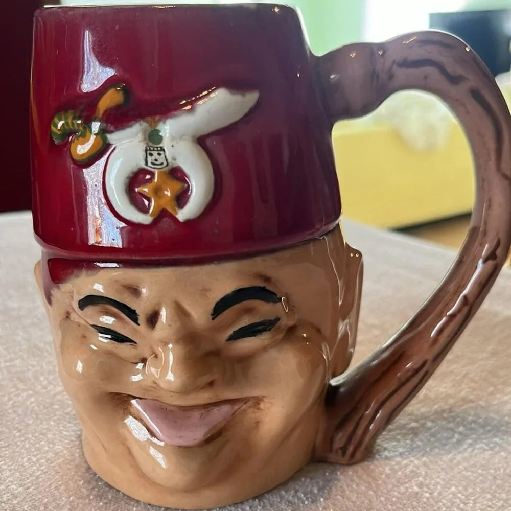 Vintage Ceramic Shriner Mug Stein Handmade Barware Club Collectible‎